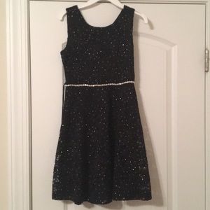 Speechless black lace dress with diamond belt.